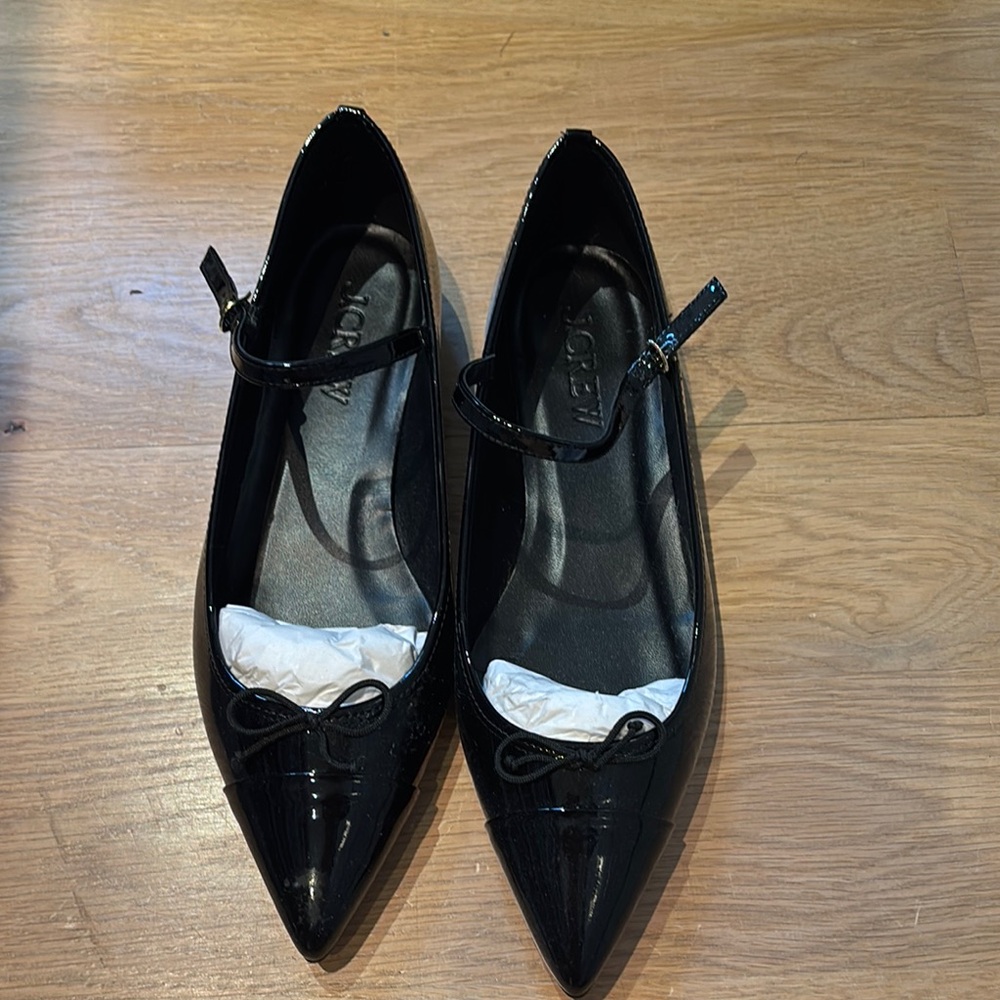 Jcrew Black Women's kitten heel flats size 9 new conditions w box